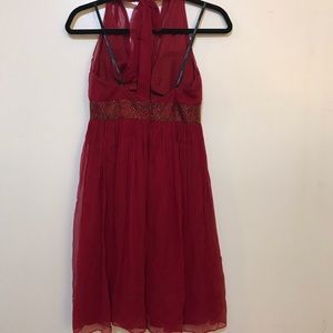 Maggy London red silk dress